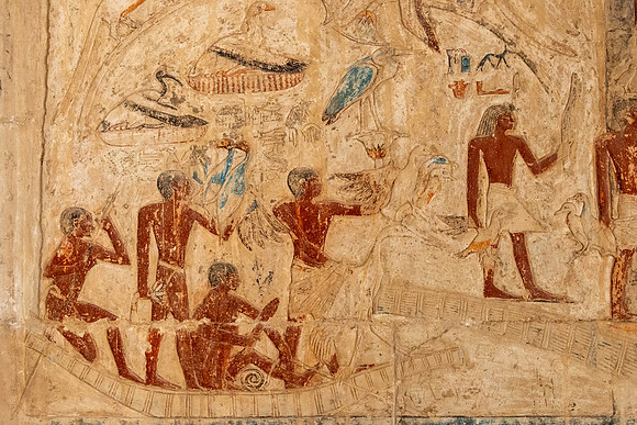 Daily Life Scene in Mataba Tomb over 4000 years old, Saqqara