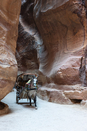 The Siq, a 1.2 km-long  Gorge leading to Petra